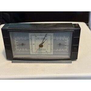 ART DECO AIRGUIDE BAROMETER DESKTOP WEATHER STATION THERMOMETER
